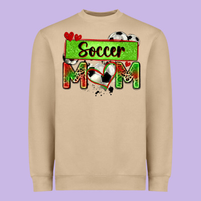 Soccer Mom With Leopard Heavyweight Sweatshirt Designed By Zillion Design Studio