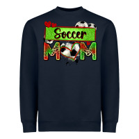 Navy soccer mom with leopard Heavyweight Sweatshirt - Zillion Design Studio