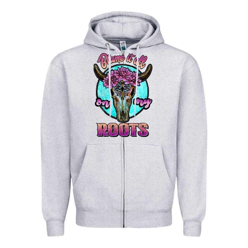 Blame It All On My Roots White Zipper Hoodie by JahusDesignShop | Teevron