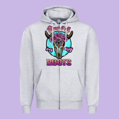 Blame It All On My Roots White Zipper Hoodie Designed By Jahusdesignshop