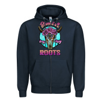 Navy blame it all on my roots white Zipper Hoodie - JahusDesignShop