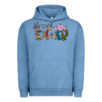 Pigment Pebble Blue Blessed Teacher Urban Hoodie - Bettercallsaul