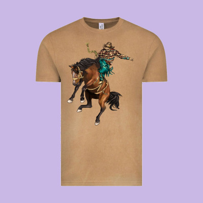 Western Horse Rodeo Vintage Tee Designed By Barkaloodesign
