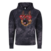 Cloud Black german shepherd with love glasses Vintage Hoodie - RanaPortraitStore