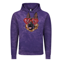 Cloud Purple german shepherd with love glasses Vintage Hoodie - RanaPortraitStore