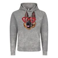 Cloud Rock german shepherd with love glasses Vintage Hoodie - RanaPortraitStore