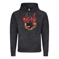 Vintage Black german shepherd with love glasses Vintage Hoodie - RanaPortraitStore