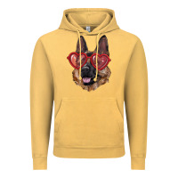 German Shepherd With Love Glasses Vintage Hoodie | Teevron