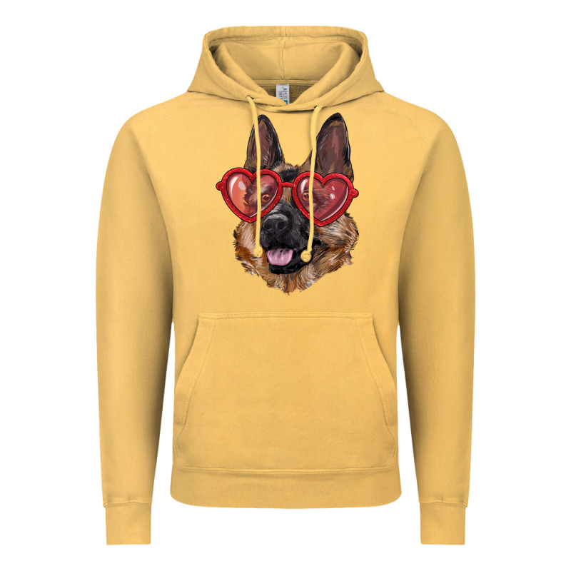 German Shepherd With Love Glasses Vintage Hoodie by RanaPortraitStore | Teevron