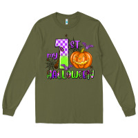 Army Green my first halloween pumpkin Long Sleeve Tee - AdoDesignShop
