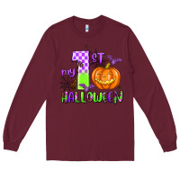 Burgundy my first halloween pumpkin Long Sleeve Tee - AdoDesignShop