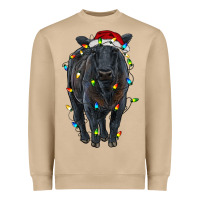 Mushroom christmas black angus cattle with lights Heavyweight Sweatshirt - RanaPortraitStore