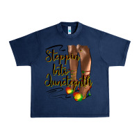 Navy steppin' into juneteenth heels Urban Heavy Tee - HRA Design Shop
