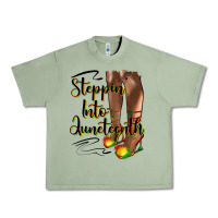 Oil Green steppin' into juneteenth heels Urban Heavy Tee - HRA Design Shop