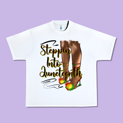 Steppin' Into Juneteenth Heels Urban Heavy Tee Designed By Hra Design Shop