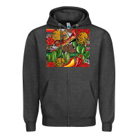Charcoal Heather mexican cacti Zipper Hoodie - Artiststas