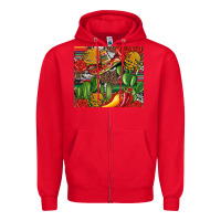 Red mexican cacti Zipper Hoodie - Artiststas