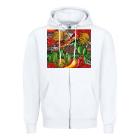 White mexican cacti Zipper Hoodie - Artiststas