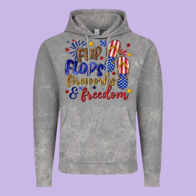 Vintage Hoodie flip flops fireworks and freedom