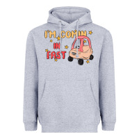 Heather Grey i'm comin in fast Heavyweight Hoodie - MaliasSmallBusiness