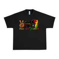 Black peace love juneteenth raised fist Urban Heavy Tee - HRA Design Shop