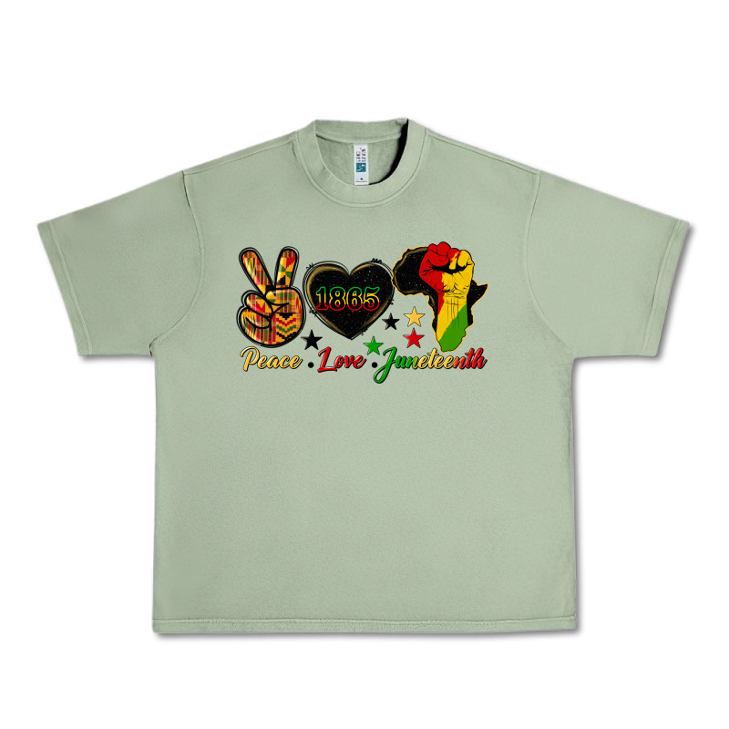 Peace Love Juneteenth Raised Fist Urban Heavy Tee by HRA Design Shop | Teevron