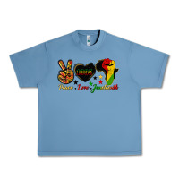 Pebble Blue peace love juneteenth raised fist Urban Heavy Tee - HRA Design Shop