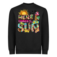 Black here comes the sun Heavyweight Sweatshirt - texasbilliewilder