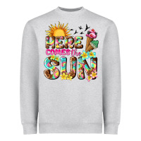 Heather Grey here comes the sun Heavyweight Sweatshirt - texasbilliewilder