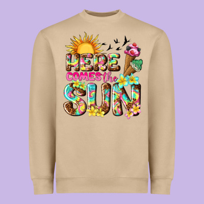 Here Comes The Sun Heavyweight Sweatshirt Designed By Texasbilliewilder