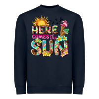 Navy here comes the sun Heavyweight Sweatshirt - texasbilliewilder