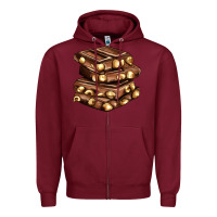 Burgundy nut and chocolate Zipper Hoodie - AdoDesignShop