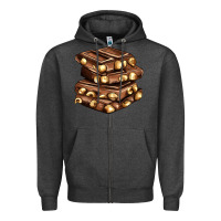 Charcoal Heather nut and chocolate Zipper Hoodie - AdoDesignShop