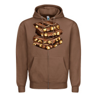 Chestnut nut and chocolate Zipper Hoodie - AdoDesignShop