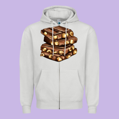 Nut And Chocolate Zipper Hoodie Designed By Adodesignshop