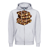 Heather Grey nut and chocolate Zipper Hoodie - AdoDesignShop