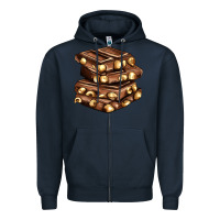 Navy nut and chocolate Zipper Hoodie - AdoDesignShop