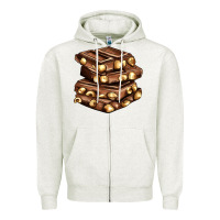 Oatmeal Heather nut and chocolate Zipper Hoodie - AdoDesignShop
