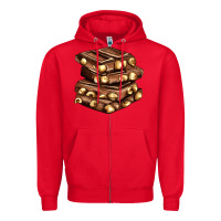 Red nut and chocolate Zipper Hoodie - AdoDesignShop