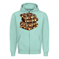 Seafoam nut and chocolate Zipper Hoodie - AdoDesignShop