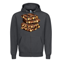 Smoke nut and chocolate Zipper Hoodie - AdoDesignShop
