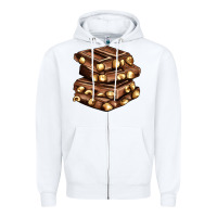 White nut and chocolate Zipper Hoodie - AdoDesignShop