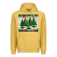 Antique Gold christmas trees tumbler Premium Hoodie - BundleAndBundleShop