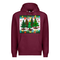 Burgundy christmas trees tumbler Premium Hoodie - BundleAndBundleShop