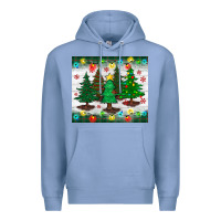 Colony Blue christmas trees tumbler Premium Hoodie - BundleAndBundleShop