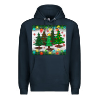 Navy christmas trees tumbler Premium Hoodie - BundleAndBundleShop