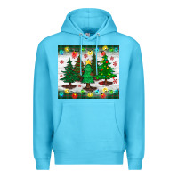 Ocean Blue christmas trees tumbler Premium Hoodie - BundleAndBundleShop