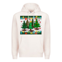 Pale Pink christmas trees tumbler Premium Hoodie - BundleAndBundleShop
