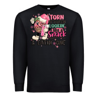 Black torn between lookin' like a snack and eatin' one Premium Sweatshirt - MaliasSmallBusiness