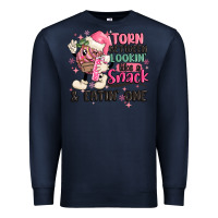 Navy torn between lookin' like a snack and eatin' one Premium Sweatshirt - MaliasSmallBusiness